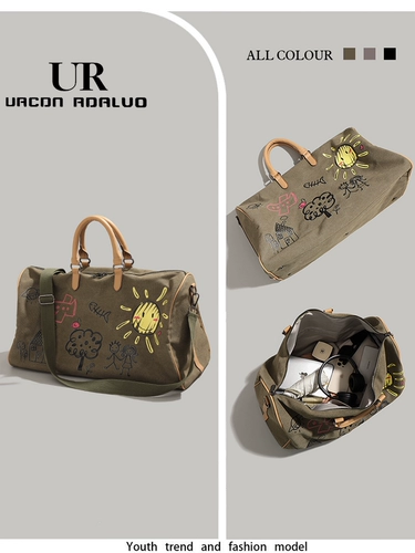 Мультяшная сумка для путешествий, вместительный и большой рюкзак подходит для мужчин и женщин, спортивная сумка, барсетка, льняная сумка