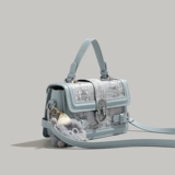 UR高级感花纹刺绣手提盒子包包女2023新款潮百搭小方包单肩斜挎包