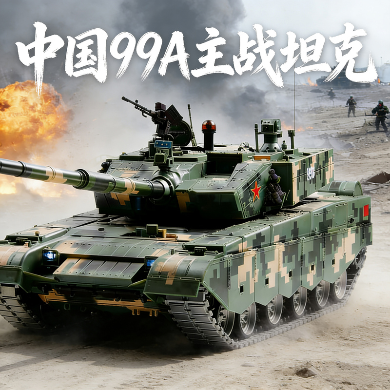 Henglong 99A Remote Control Tank, Extra-Large Electric Tracked Vehicle That Can Launch, Suitable for Battle, Off-Road, Boys' Climbing Remote Control Car