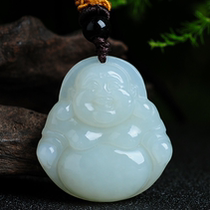 Hetian Jade Maitreya Buddha pendant Natural jade warm and delicate white jade Buddha male and female pendant with certificate