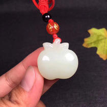 Natural Hetian Jade White Jade Apple pendant for men and women