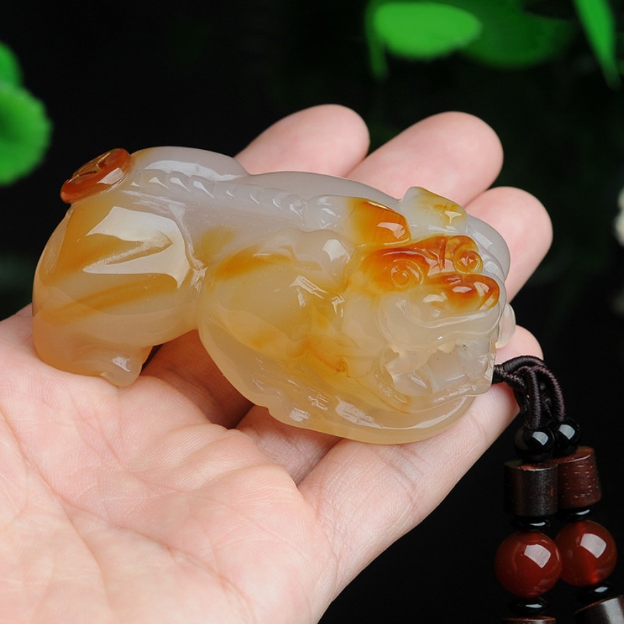 Large Pendant Pendant Jade Natural with Certificate Brazil Ice Color Jade Agate Jade Handle