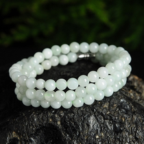 Myanmar A goods jade bead necklace female jade neck decoration natural light green jade bead beaded necklace