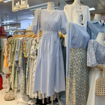 The summer new piece looks like Korea Dongdaemun Temperament Fashion Trends White Korean version of long style Bubble Sleeves dress