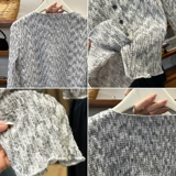 Южнокорейский весенний товар с круглым воротником, ретро кардиган, 2023, в корейском стиле, по фигуре