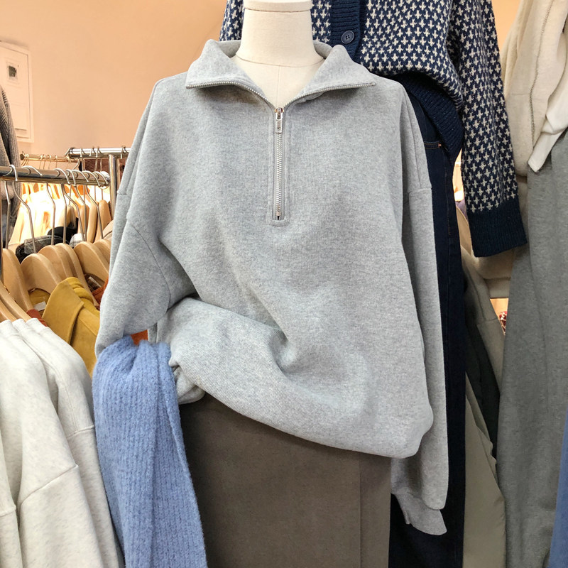 Autumn Winter Net Color 100 Hitch Sweet and reduced Temperament Plus Suede 2022 Korea Dongdaemun Women's loose Han version Jacket Head Casual Blouse