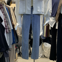 2021 Korea Dongdaemun early autumn new fashion temperament wash light-colored age-reducing straight tube small feet denim womens trousers