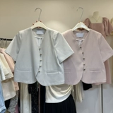 Южнокорейский товар, летняя одежда, кардиган, в корейском стиле, V-образный вырез, яркий броский стиль, по фигуре