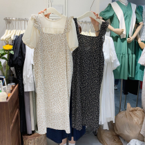 Summer dress new Korean version Minus Aging Agaric Side South Korea East Gate 2022 Girls Sleeveless Floral Braces and Dress Tide