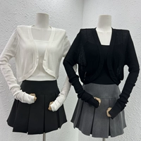 Трикотажный короткий тонкий кардиган, шелковый жилет, накидка, платье-комбинация, 2023