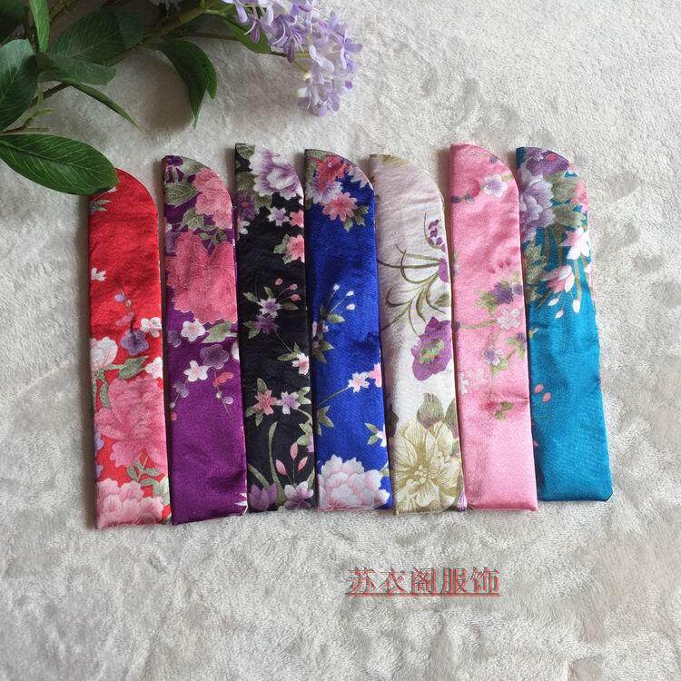 Suzhou silk embroidery women's fan set fan folding fan bag Chinese style handmade silk cotton satin fan bag