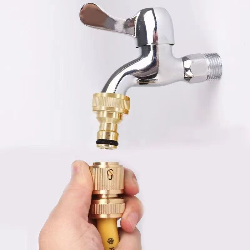 Copper water pipe joint 4 sub-threaded standard switched on water-connected fully automatic washing machine tap car wash water gun joint-Taobao