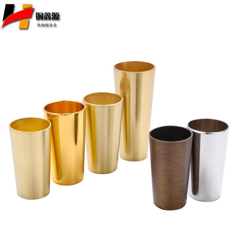 Zinc alloy furniture tapered foot cover new Chinese-style chair cabinet foot copper set chair mirror bright rose gold foot cover