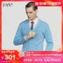 Áo len cổ lọ HANY nam màu xanh nhạt V-cổ dài tay áo dệt kim cơ bản Casual màu đậm Màu xanh đậm kinh doanh cardigan - Cặp đôi áo len quần áo nam