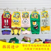 Phòng thu trống Tất vớ SpongeBob Vớ nông của phụ nữ Hàn Quốc nhập khẩu anh em bạch tuộc - Bít tất nữ vớ dài