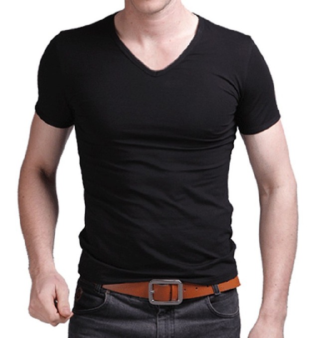 Mùa hè cho nam XL Chất béo cực lớn Modal Cotton V-cổ tay áo ngắn cộng với áo thun nửa thân lỏng Áo thun nam tay ngắn