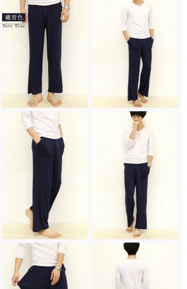 Mùa xuân và mùa hè nam cao eo thêm phương thức lớn cộng với phân bón XL quần nhà quần quần yoga lỏng quần bộ mặc nhà đẹp