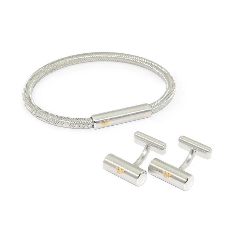 Emporio Armani Armani Men's Valentine's Day Birthday Gift Bracelet and Cufflinks Two-Piece Set Egs3044Set