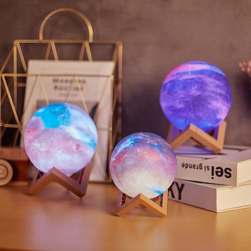 Planet Moon Lamp Mid-Autumn Festival Atmosphere Night Light Bedroom Bedside Creative Atmosphere Lamp Small Gift for Friends, Besties, and Classmates