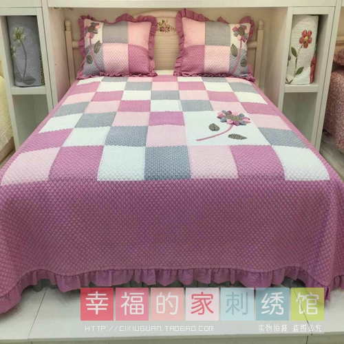 cao cấp hoa đĩa mảnh seersucker Hàn Quốc rửa ba mảnh bìa giường - Trải giường chăn trải giường