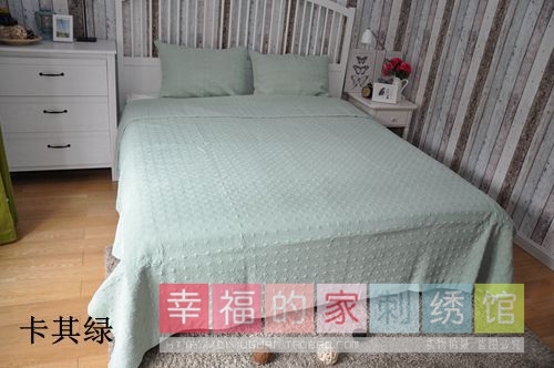 Khăn trải giường bằng vải bông nhập khẩu Hàn Quốc, chăn bông ba mảnh màu retro mềm mại và thân thiện với da, thoải mái và bền - Trải giường thảm chân giường