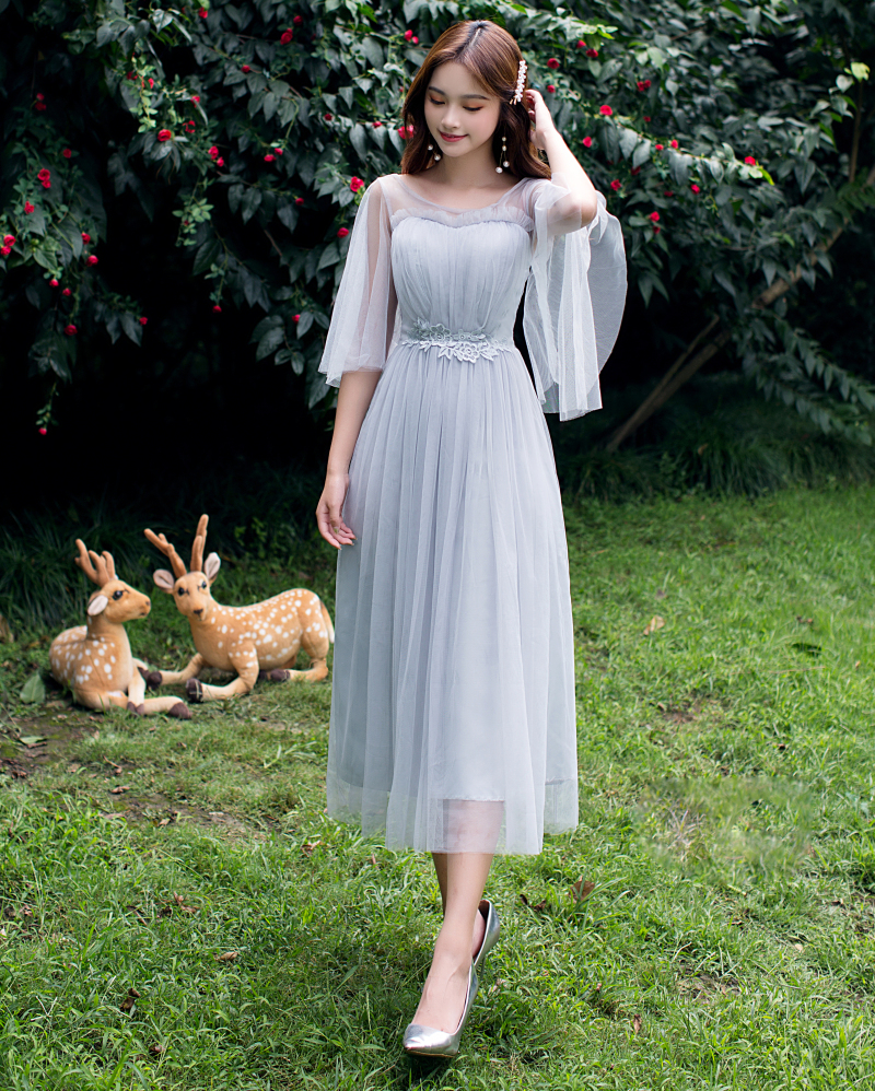  Average (78-105 catties)+Light gray [D Feifei Sleeve] Middle Long V088   + $7.26 