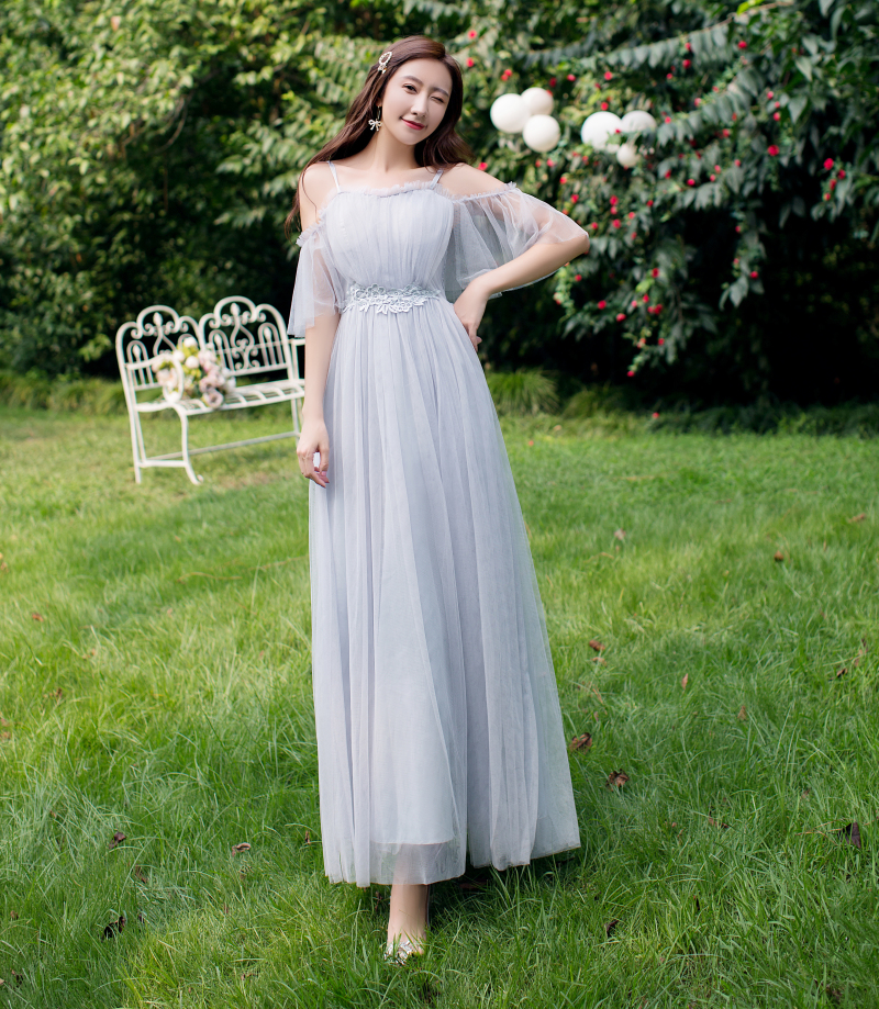  XXL (140-160 catties)+Light gray (B gauze sleeve camisole) long V083   + $7.73 