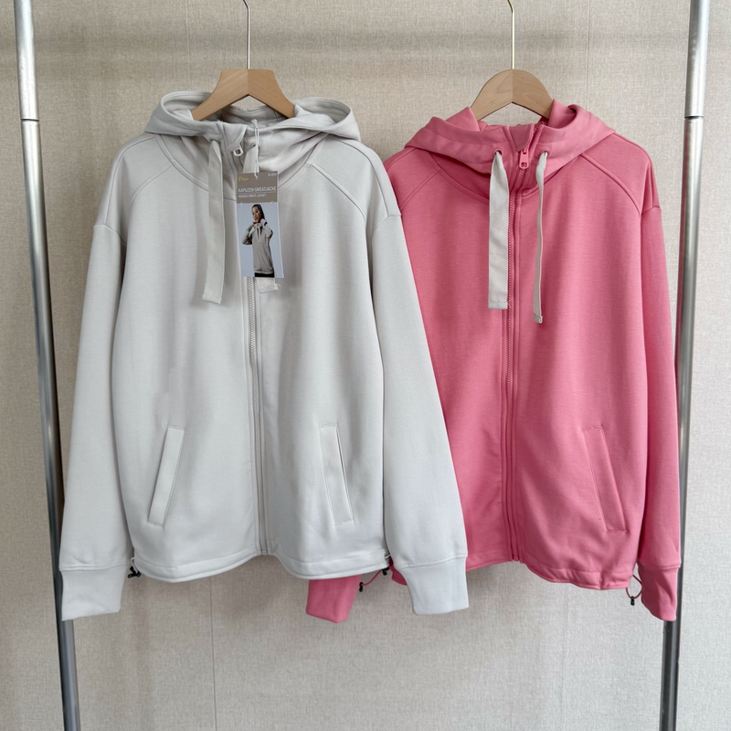 German Single Tcm Women's Spring and Autumn Zip-Up Cardigan Sports Casual Jacket Loose Comfortable Hoodie Sweatshirt Plus Size