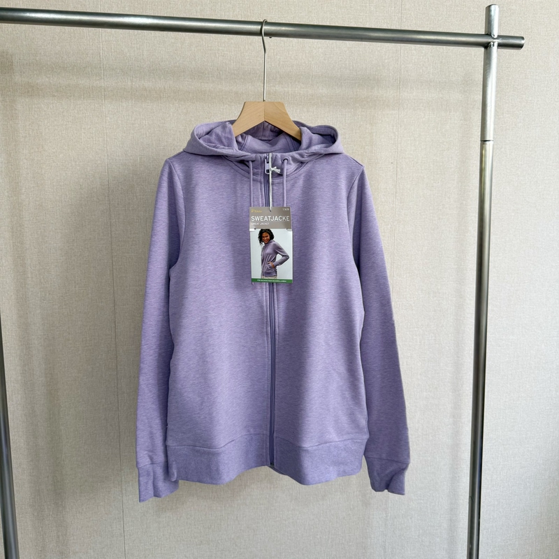 German Single-Layer Tcm Women's Autumn Zip-Up Hooded Long-Sleeve Sweatshirt, Fine Terry, Comfortable and Versatile Sports Jacket, Plus Size