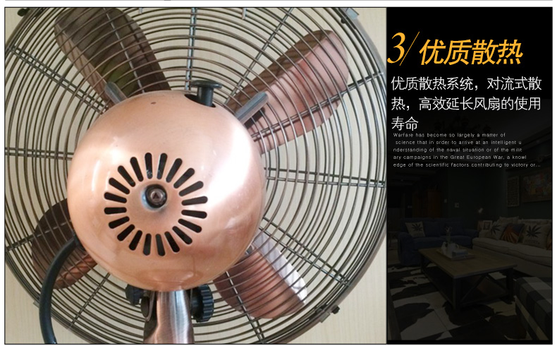 Mỹ cổ đồng kim loại retro sàn quạt nhà lắc đầu quạt dọc retro quạt máy tính để bàn quat treo tuong senko