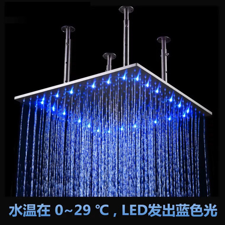 24-inch led shower 304 stainless steel five-star hotel gonorrhoea shower nozzle 60x60cm square luminous shower head concealed