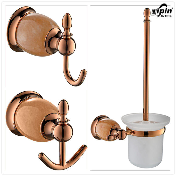 Manufacturer direct selling European-style full copper jade clothes hook bathroom kitchen and rose gold towel bath towels with single hook double hook hooks