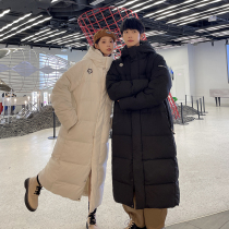 Down clothes long style knees men and women 2022 Winter new Chauds lovers Relaxed Artichool Dance Students Coats Imprint