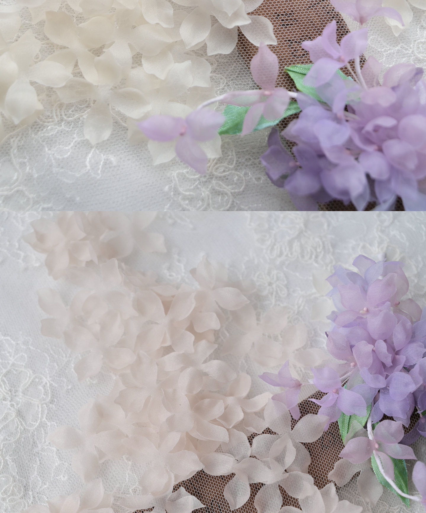 100 Stück. DIY Handgemachtes 3D-Blumenmaterial für Hochzeitskleider, Pyrographie- und Jeansgarn, Materialien für Kopfbedeckungen, Weiß und Rosa, RS247 – Detail 25
