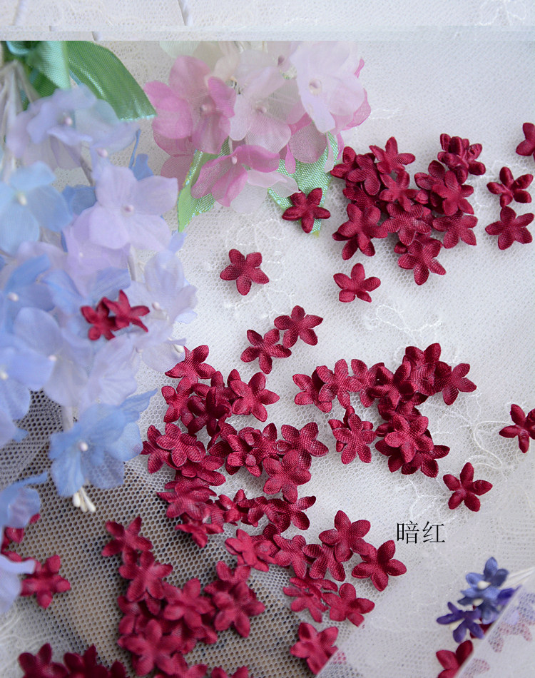 DIY Handgemachte 3D-Blumen Hochzeitskleid-Materialien, Pyrographisches Jeansgarn, Kopfbedeckungsmaterialien, 45 Farben, 100-200 Stück, RS1968 – Detail 33