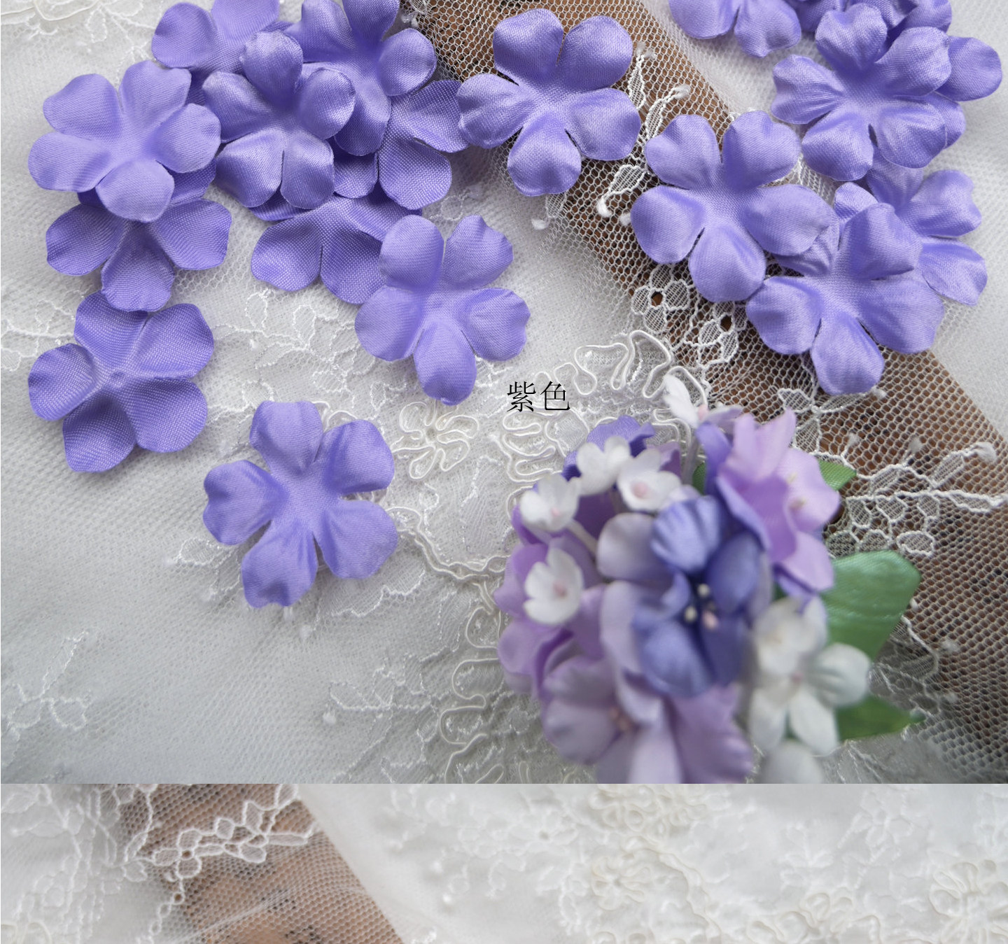 100 Stück Mehrfarbige DIY Handgemachte 3D-Organza-Blumen für Hochzeitskleider, Schleier, Mini-Blumen, Babykleidung, Bastelmaterialien 3CM RS4035 – Detail 29