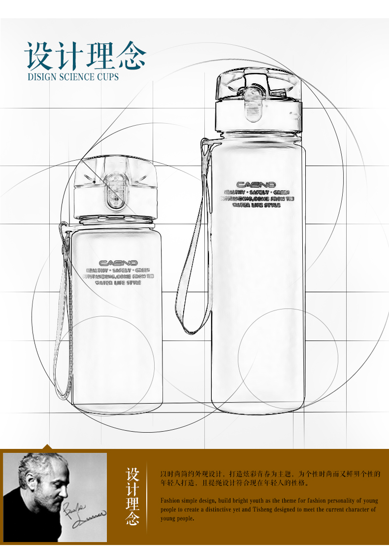 Cassino Scrub Water Cup In Logo Space Cup Student Water Cup Tea Cup In nhựa Hand Hand bình nước giữ nhiệt