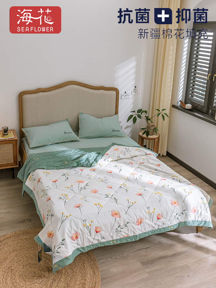 Full cotton summer cool quilted by pure cotton Summer air conditioning by single double summer quilt washable cotton spring and autumn thin quilt