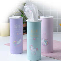 Printed car tissue pail paper car web paper car on-board drawing cartoon barrel napkin in car creative paper draw