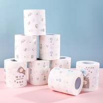 Printed roll paper with core Affordable web paper short cylinder home cute toilet paper pure wood raw pulp paper towel toilet paper paper