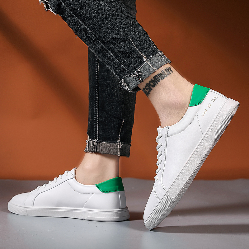 Men's shoes breathable business soft leather small white shoes men's all-match shoes men's leather shoes preoperative inspection infatuated women's art