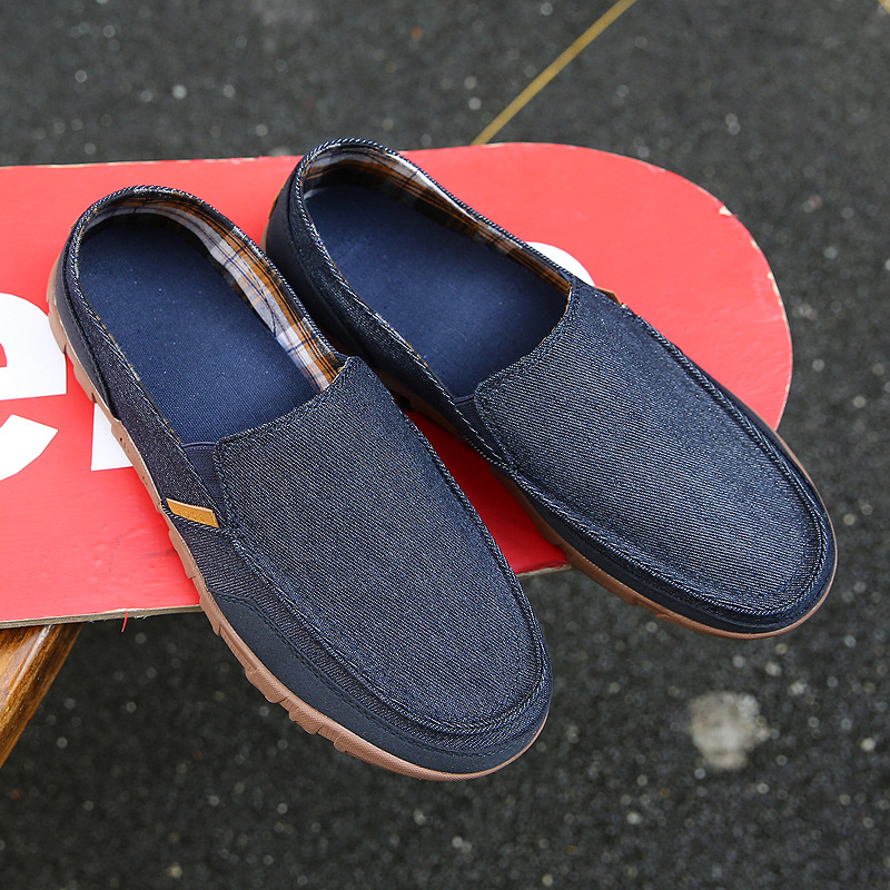 Large size men's shoes lazy sneakers a pedal old Beijing cloth shoes men's summer breathable deodorant all-match canvas shoes trend