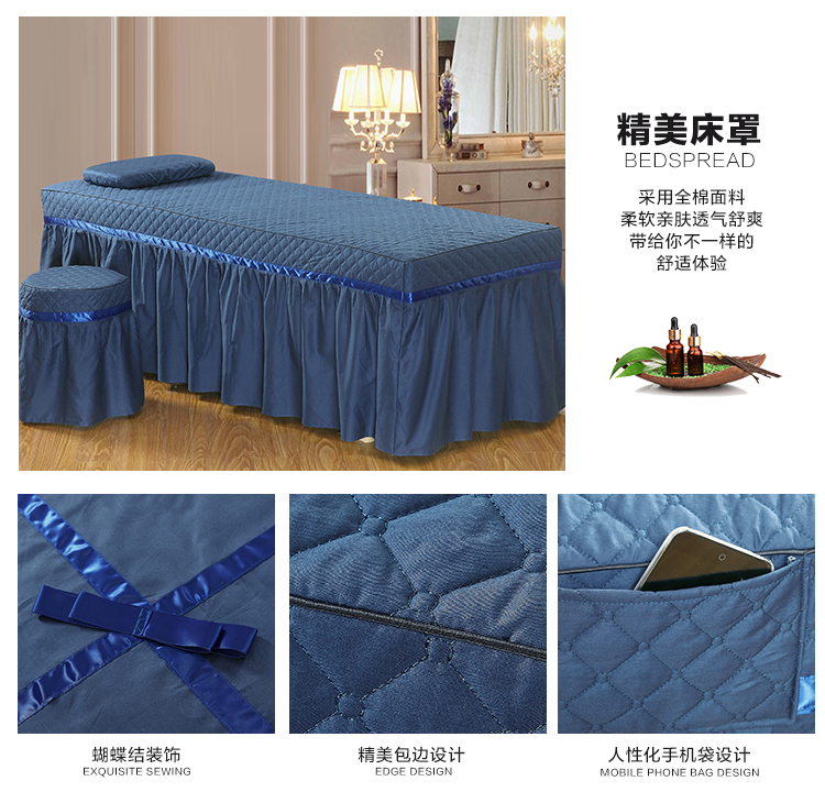 Cúi bông denim bedspread vẻ đẹp thẩm mỹ viện thông thường đơn giản bedspread bông làm massage đặc biệt - Trang bị tấm mẫu ga trải giường spa