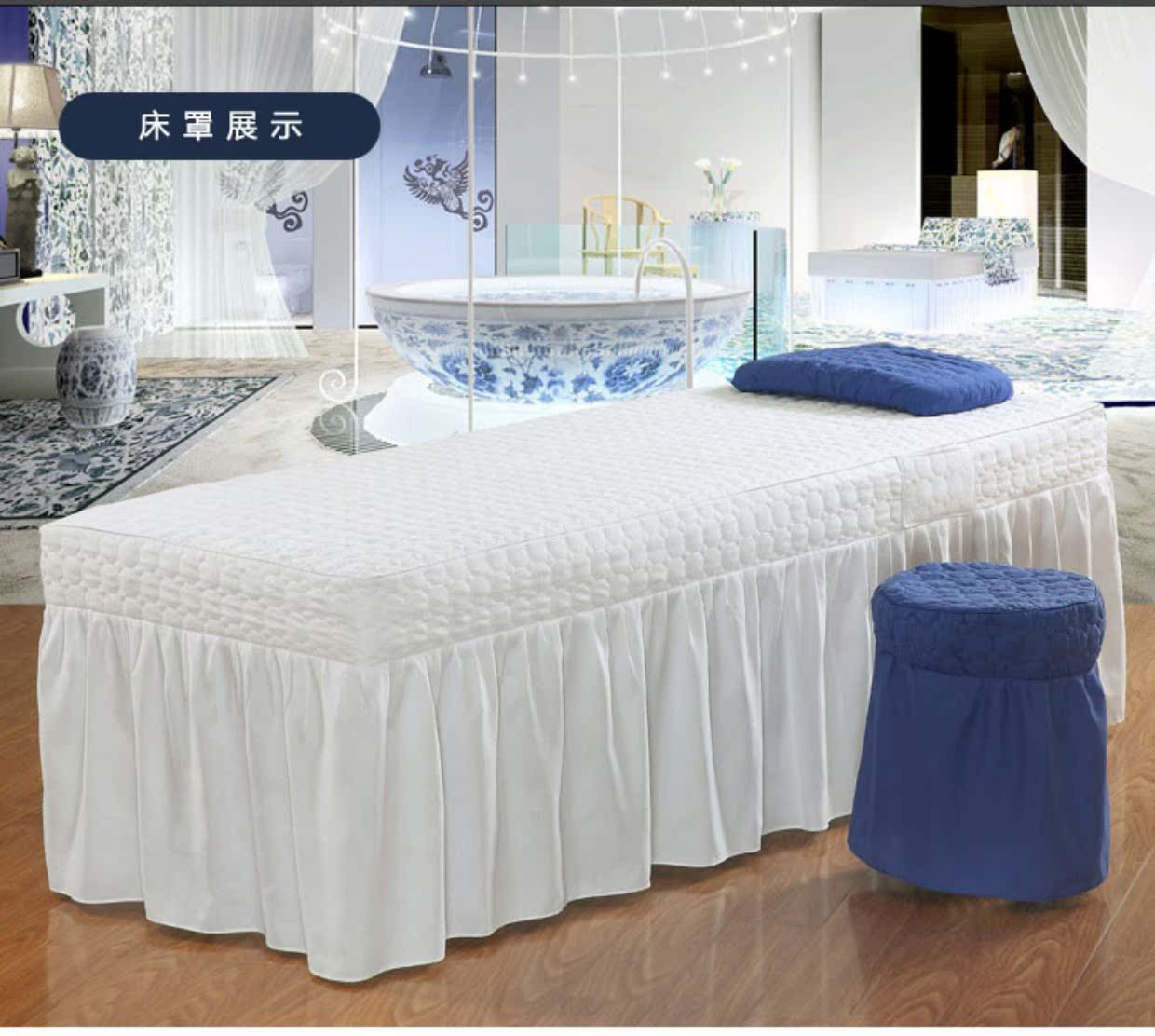Đơn giản làm đẹp giường bao gồm bốn bộ bông thân thiện với da rắn màu massage giường spa thẩm mỹ vật lý trị liệu giường ngủ tùy chỉnh - Trang bị tấm tìm mua ga phủ giường spa