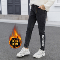 Girl Jeans Autumn Winter Outwear Foreign Air 8 Year Old Girl Integrated Suede 9 Plus Suede Thickened 12 CUHK Child Pants