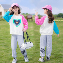 Girls spring clothing suit 2022 new internet red ocean gas girl Wei clothing CUHK Tong Chunqiu Childrens leisure Two sets