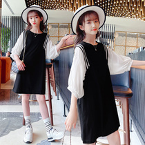 Girl girl dress with dress and summer dress new ocean Korean version CUHK Girl girl princess nepotism red child skirt Summer tide