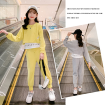 Girls spring clothing sports suit 2022 new CUHK childrens clothes nets red ocean gas trendy fall two sets