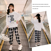 Girl Nets Red Suit Spring Autumn 2022 new Korean version CUHK Girl girl Trendy Casual Children Two Sets of Tide Clothes