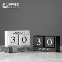 Creative wooden calendar 2020 Shooting props decoration Small items Personality date perpetual calendar Desktop decoration desk calendar